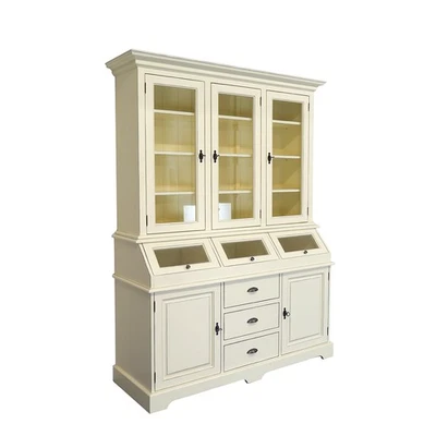 Buffetschrank Shabby Chic cremeweiß Küchenschrank Landhausstil B: 152 cm -11812- - Bild 1 von 4