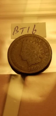 Centavo cabeza india 1869 EE. UU. IDBT47. Foto 1 de 2