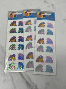 3 paquetes de pegatinas prismáticas de rana tropical, "gran diseño de pegatinas de 7" de colección años 90 - Imagen 1 de 8