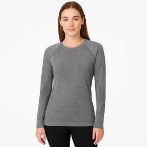 Fig. W22KW1010 graues Langarmshirt mit Raglanärmeln und Netzeinsatz Medium - Bild 1 von 6