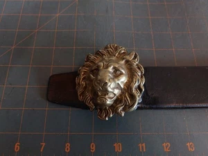 Vintage Messing Löwe Gürtelschnalle Made in England 29,5-38,25" Leder - Bild 1 von 8