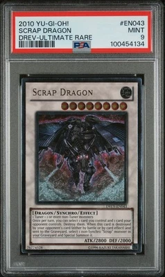 2010 YUGIOH DREV-EN043 SCRAP DRAGON ULTIMATE RARE PSA 9 MINT #100454134 - Image 1 of 2