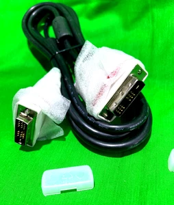 DVI-d Male to DVI-d Male Digital Video cable 1.8m PC Black screened cable - Picture 1 of 3