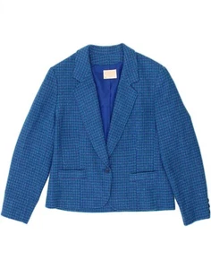 PENDLETON Womens 1 Button Blazer Jacket UK 18 XL Blue Check Wool CP04 - Picture 1 of 3
