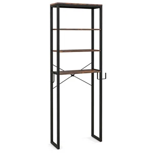 Freestanding Bathroom Organizer 4-Tier Over the Toilet Storage Rack Rustic Brown - Picture 1 of 6