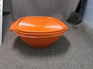 Contenedor cuadrado vintage Tupperware Servalier 838 naranja cosecha tapa 6 tazas 839 - Imagen 1 de 7