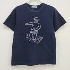 mina perhonen embroidery size S Short-sleeved T-shirt Tops Navy 3-0808S♪