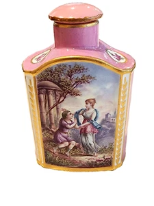 Atemberaubende handbemalte Sevres Porzellan Teedose aus dem 19. Jahrhundert - Bild 1 von 6