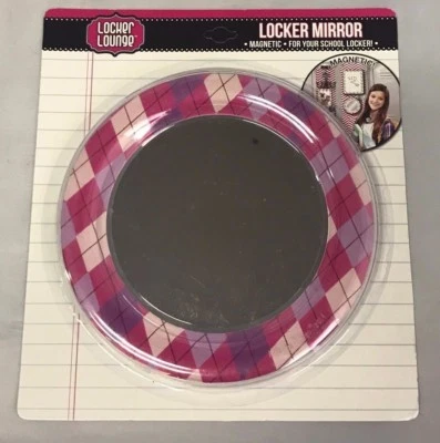 Locker Lounge For Your School Locker - Magnetic Locker Mirror ~ Argyle - Image 1 of 2
