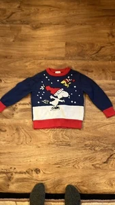 Peanuts 5t kids snoopy and Woodstock winter sweater red white blue - Picture 1 of 8