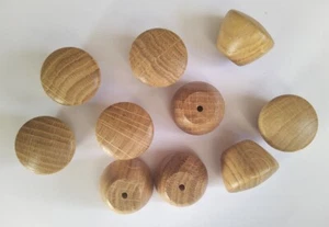 Eiche Massivholz Knöpfe 30 mm lackiert Holzschublade Möbel Schraube Griff gebohrt - Bild 1 von 3