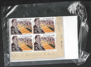 pk99136:Stamps-Canada PO Pack #1761 J.P.Humphrey 45 cent Plate Block Set-MNH - Picture 1 of 1