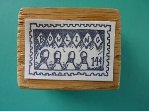 Estampilla de goma para buggy de bebé de goma franqueo imitación bolos - Imagen 1 de 2