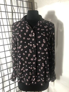 Loft Women's Buttonfront L/S Floral Print Blouse Size S - Picture 1 of 6