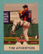 2013 Perfect Game, Cedar Rapids Kernels - TIM ATHERTON - autographed - Australia