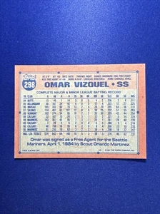 😳Blank Front ERROR😳 1991 Topps #298 ~ Omar Vizquel ~ Mariners Legend! - Picture 1 of 10