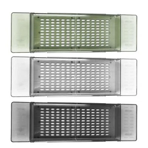 Expandable Bathtub Shelf Non-Slip Handle Bathroom Tray Shower Storage For Tablet - Picture 1 of 21