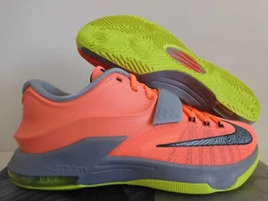 NIKE KD VII 7 KD 7 "35,000 DEGREES" BRIGHT MANGO-SPACE BLUE SZ 9.5 [653996-840] - Picture 1 of 5