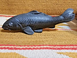FANTASTIC ca1900s 8.75" LONG METAL JAPANESE STYLIZED COY GOLD FISH FIGURE - Picture 1 of 11