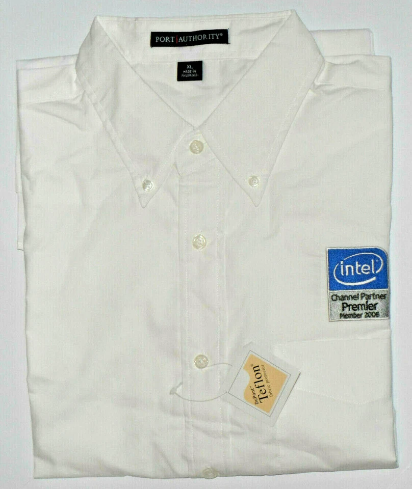 NEW GENUINE 2006 'INTEL CHANNEL PARTNER' SHIRT! EMBROIDERED! WHITE! LS!  XL - Image 1 of 4