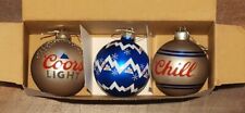 Coors Light Christmas Tree Hanging Holiday Bulb Ornaments - 3 Pack