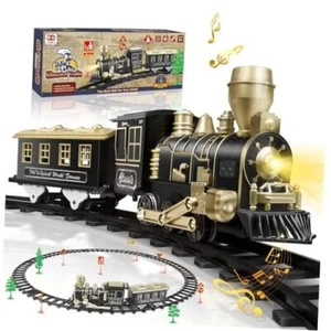JUQU Train Set - Train Toys for Boys w/Lights & Sounds (ON/Off), Toddler Toy - Picture 1 of 7