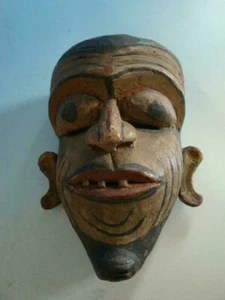 Wandmaske Maske Afrika Afrikana Holz geschnitzt Zeremonien Maske (0219- 398) - Bild 1 von 3