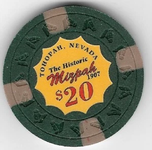 Mizpah Hotel $20.00 Error Casino Chip Tonopah Nevada - Picture 1 of 2