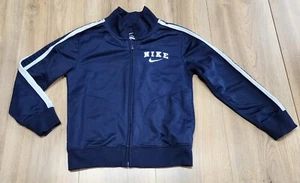 Nike Boys Sz 6 Track Jacket, Full Zipper, Long Sleeve, Dark Blue W/Embroidery - Picture 1 of 8