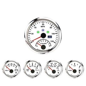 W PRO 5 Gauge Set 85mm GPS Speedometer Tachometer 120 MPH Turn Signal High Beam - Bild 1 von 15