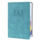 2024 Daily Planner,A5 Journal Notebook Soft Leather Cover Calendar Blue 