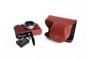 Funda protectora completa de cuero real genuino para cámara para FUJIFILM X100F parte inferior abierta - Imagen 1 de 9