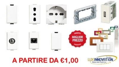 PRESE INTERRUTTORI SHUKO PULSANTI TV DIMMER SERIE COMPATIBILE BTICINO MATIX