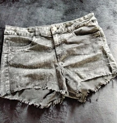 short shorts black distressed denim summer beach wear European  42 - Image 1 of 4