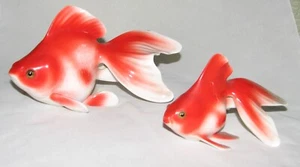 2 Vintage Noritake Nippon Bone China Fantail Goldfisch Koi Figuren mit Etiketten - Bild 1 von 10