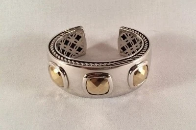 PULSERA BRAZALETE DAVID YURMAN ALBION COJINES ORO ESTERLINA Y 18K NUEVA $2850 Foto 1 de 4