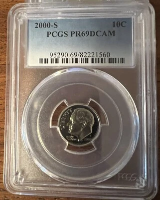 2000- S ROOSEVELT DIME PCGS PR69DCAM #G569 - Image 1 of 2