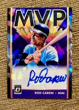 2019 Donruss Optic MVP Cracked Ice Prizm /10 Rod Carew Auto HOF Autograph