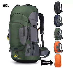 Wasserdichter Rucksack 60L großes Fassungsvermögen Tornister Tasche für Camping Wandern Reisen - Bild 1 von 56