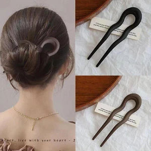 French Hair Clips U-shaped Hair Fork Hair Bun Clip Hair Sticks Chignon Pin - Picture 1 of 15
