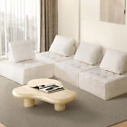 Oikiture 4pcs Modular Sofa Lounge Chair Armless Tofu Back Sherpa White