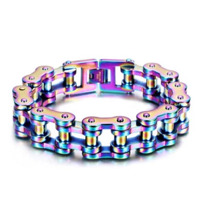 Herren Armbänder Bunt Motorrad Biker Fahrrad Kette Armbänder für Männer/Damen - Bild 1 von 12