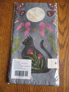 NEU Anthropologie Mystic Geschirrtuch grau 21"x 29" Katzen Schlangen Krähen Pilze - Bild 1 von 16