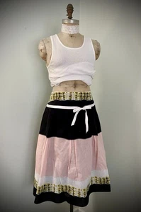 Lapis Anthropologie Black Pink Skirt SZ XL Parisian Whimsical - Picture 1 of 5