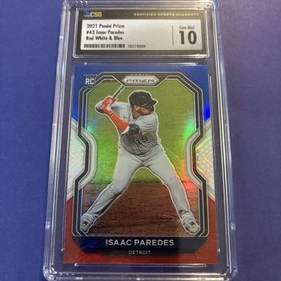 2021 Prizm Red White and Blue Prizm #43 Isaac Paredes Graded 10 - Image 1 of 3
