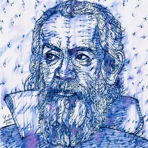 Retrato acuarela Galileo Galilei - PÓSTER - ¡Varios tamaños! pintura impresión arte - Imagen 1 de 7