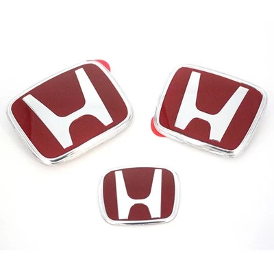 3 piezas emblema rojo estilo genuino para Honda CIVIC JDM 1996-2000 delantero y trasero Foto 1 de 4
