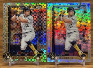RHYS HOSKINS Logofractor + X-Fractor Refractor LOT | 2025 Topps Chrome BREWERS - Picture 1 of 2