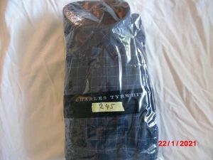Charles Tyrwhitt Herrenhemd Gr:S Schwarz Muster kariert lang Arm Neu - Bild 1 von 2