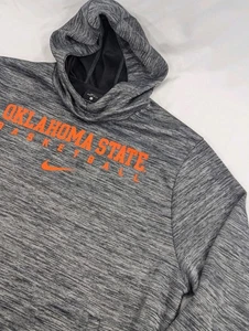 Oklahoma State Basketball Nike Hoodie Mens Large Gray Dri Fit Hooded Sweatshirt - Picture 1 of 9